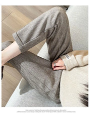 Loose Casual Herringbone Pants