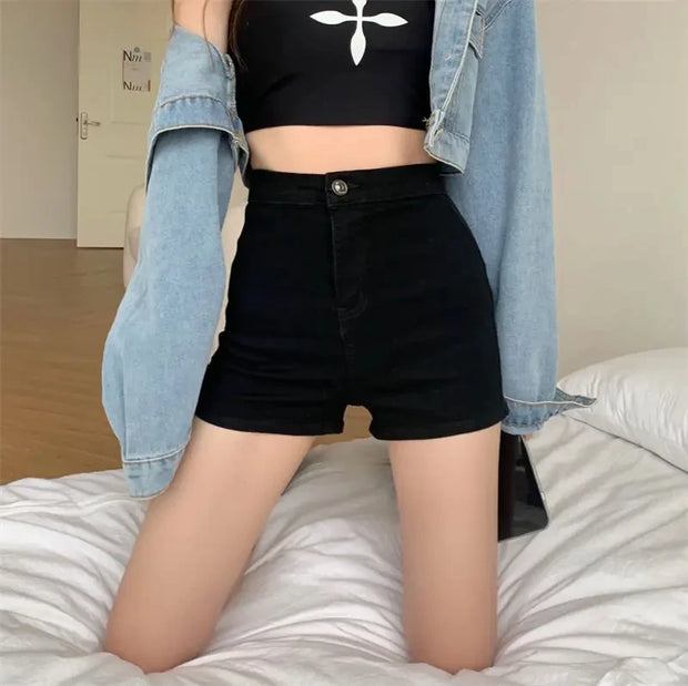 Stylish High Waist Denim Shorts