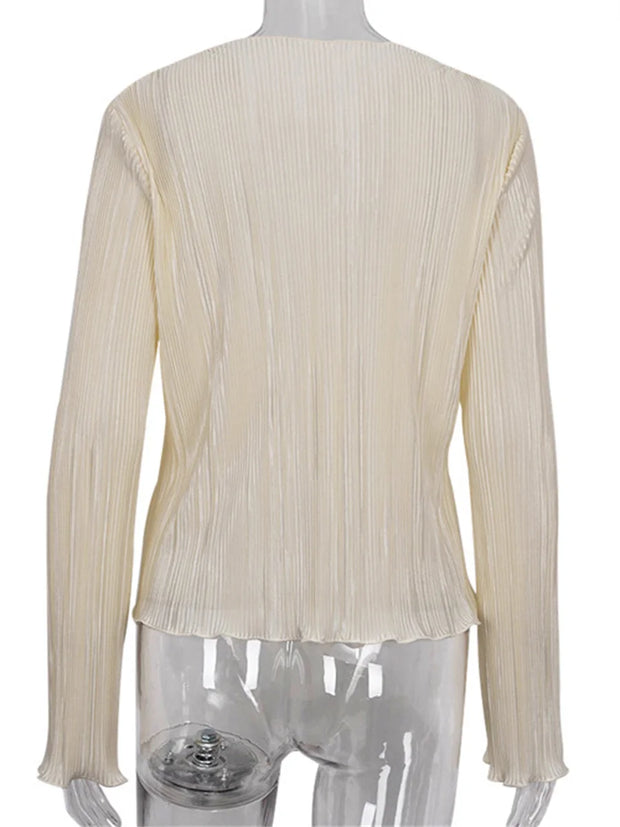 Casual Pleated Long Sleeve