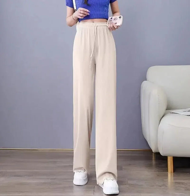 Ice Silk Wide Leg Pants