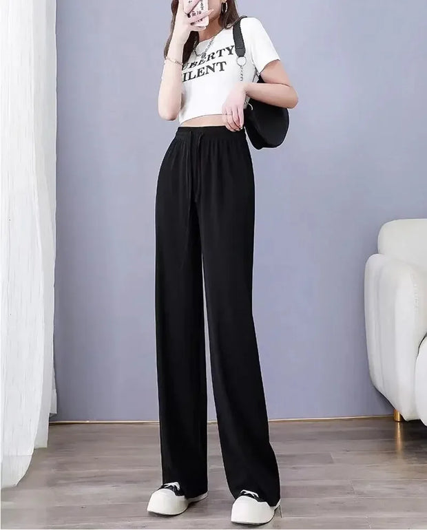 Ice Silk Wide Leg Pants