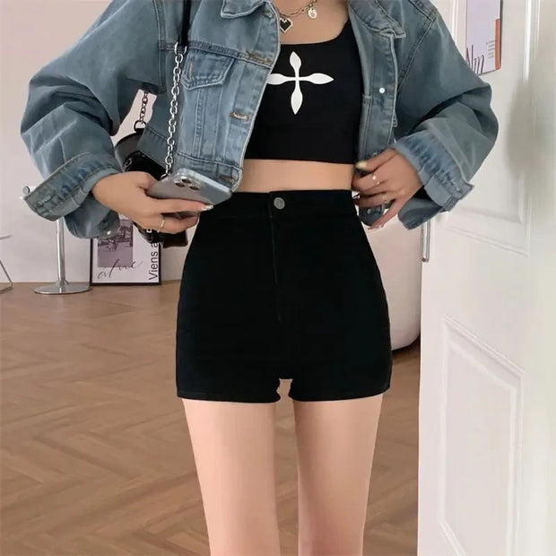 Stylish High Waist Denim Shorts