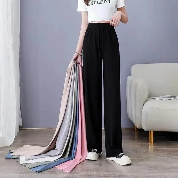 Ice Silk Wide Leg Pants