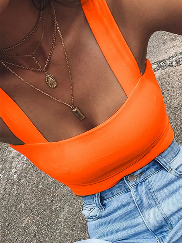 Sexy Square Neck Crop Top