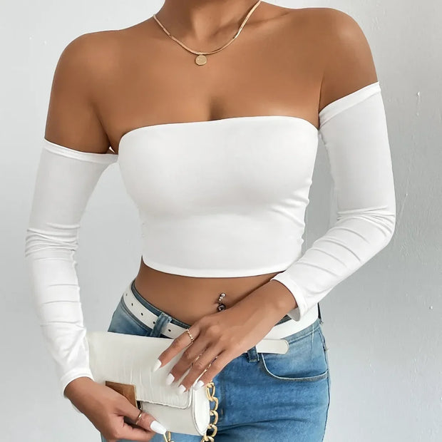 Sexy Long Sleeve Crop Top