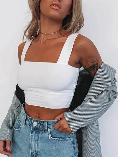 Sexy Square Neck Crop Top