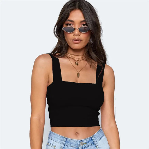 Sexy Square Neck Crop Top