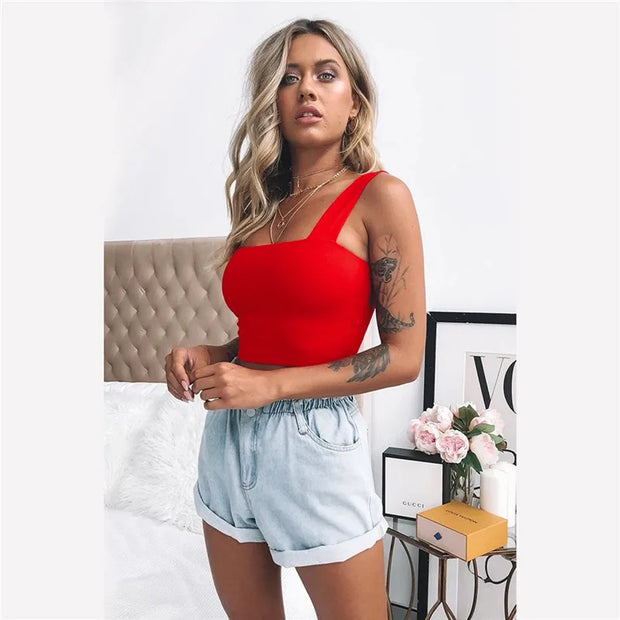 Sexy Square Neck Crop Top