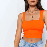 Sexy Square Neck Crop Top