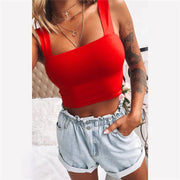 Sexy Square Neck Crop Top