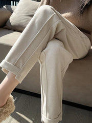 Loose Casual Herringbone Pants