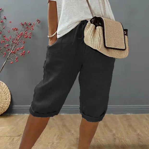 Vintage Drawstring Cotton Linen Trousers