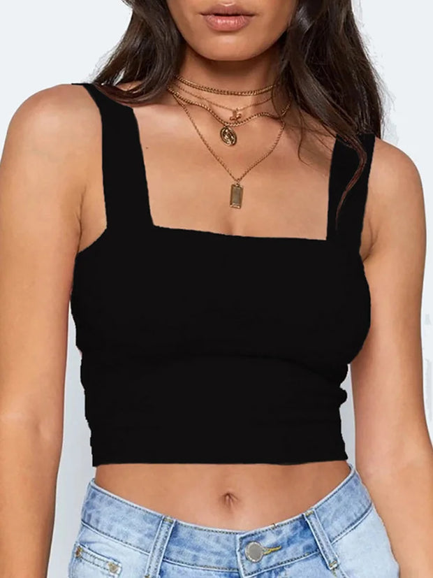 Sexy Square Neck Crop Top