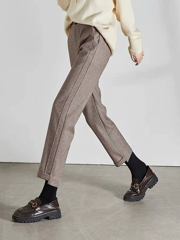 Loose Casual Herringbone Pants