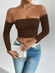 Sexy Long Sleeve Crop Top