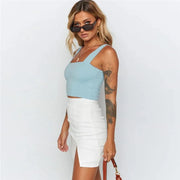 Sexy Square Neck Crop Top