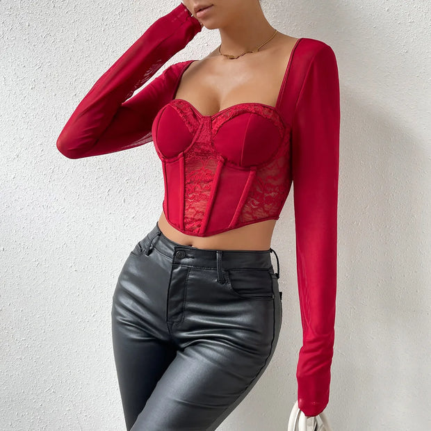 Vemina's Sexy Lace Crop Top