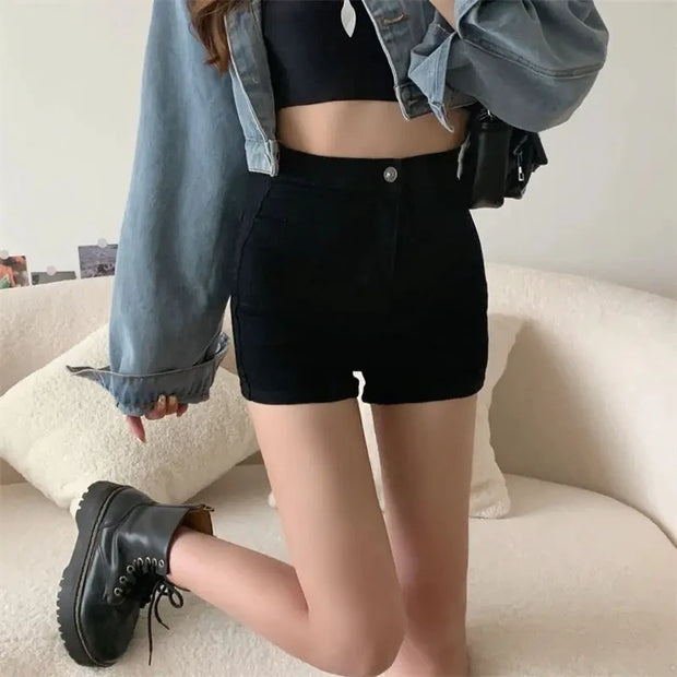 Stylish High Waist Denim Shorts